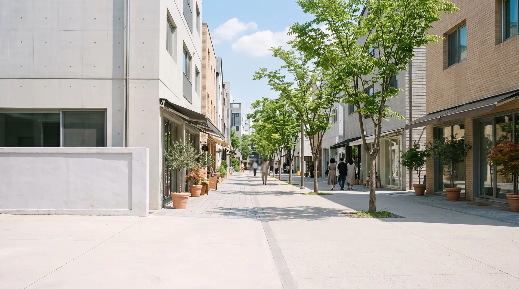 A residential alley in Seoul at golden hour